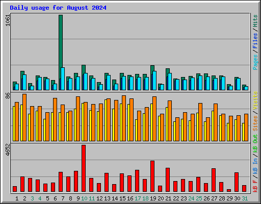 Daily usage for August 2024